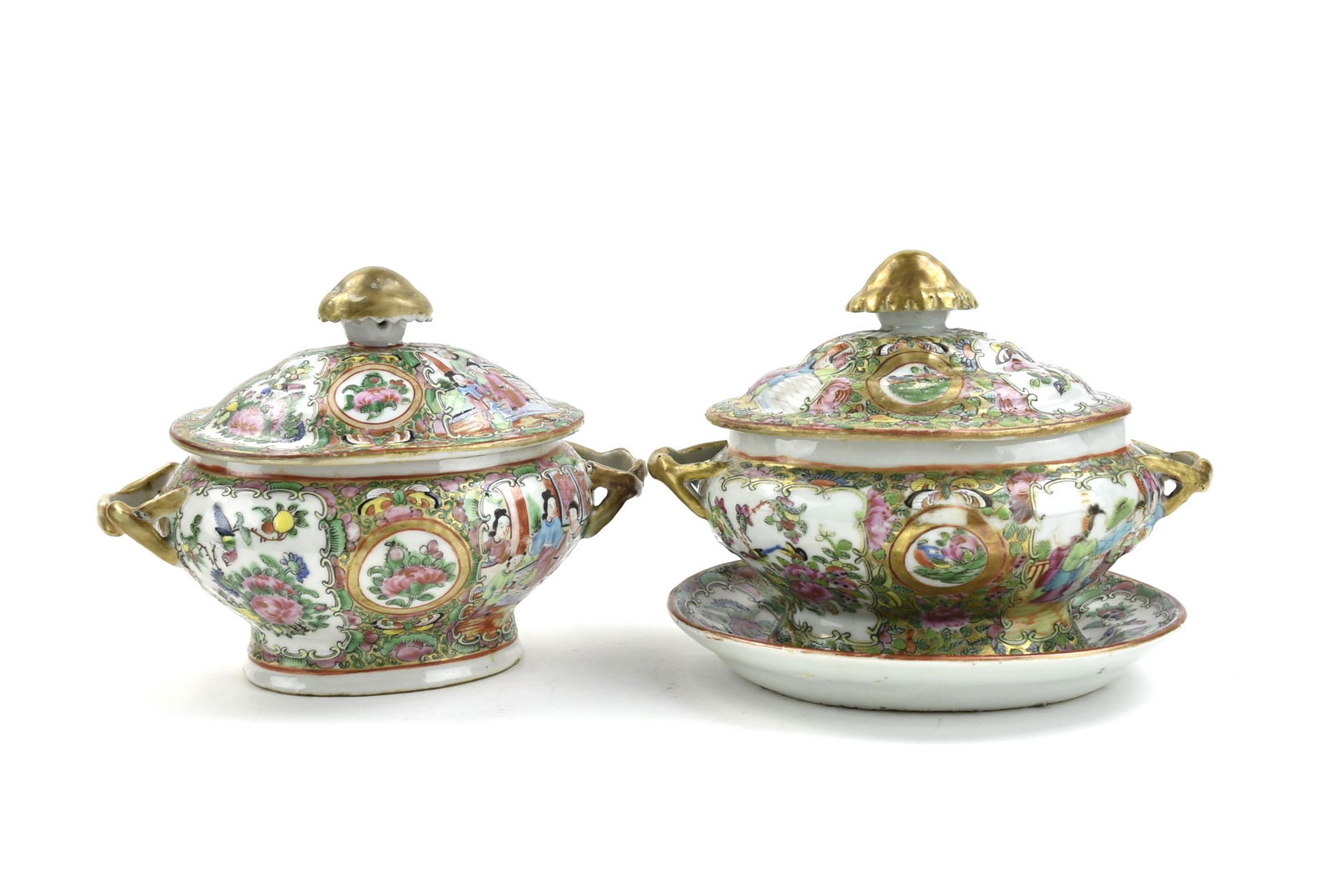 Pair of Chinese Canton Glazed Tureens, 19th C. (1 of 11)