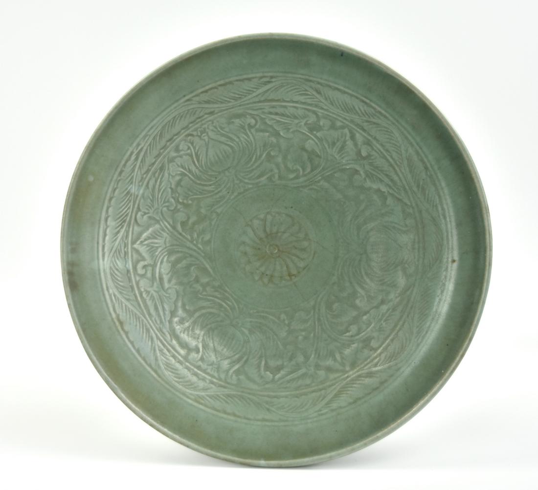 Large Chinese Longquan Type Celadon Glazed Charger (1 of 8)