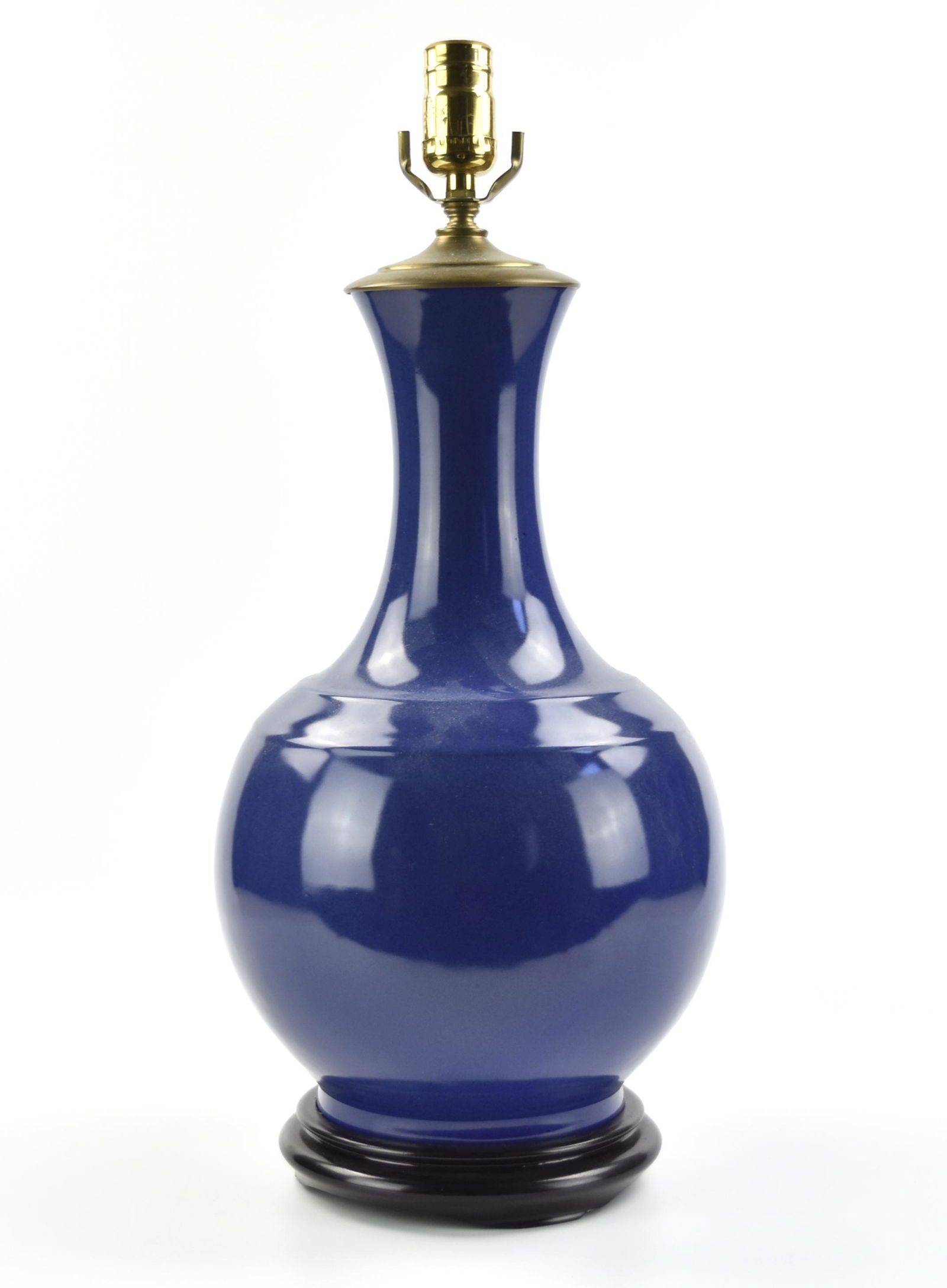 Chinese Blue Glazed Lamp Vase, 19th C. (1 of 6)