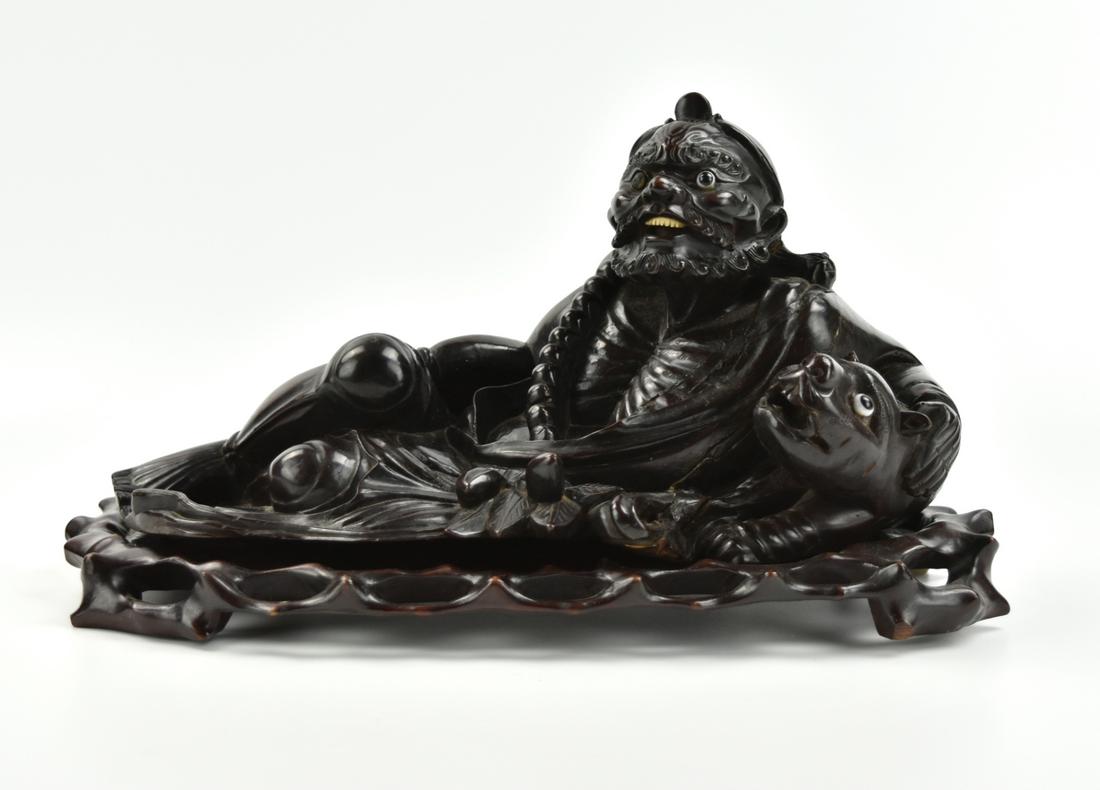 Chinese Carved Longan Wood Carving of "Luohan" (1 of 8)