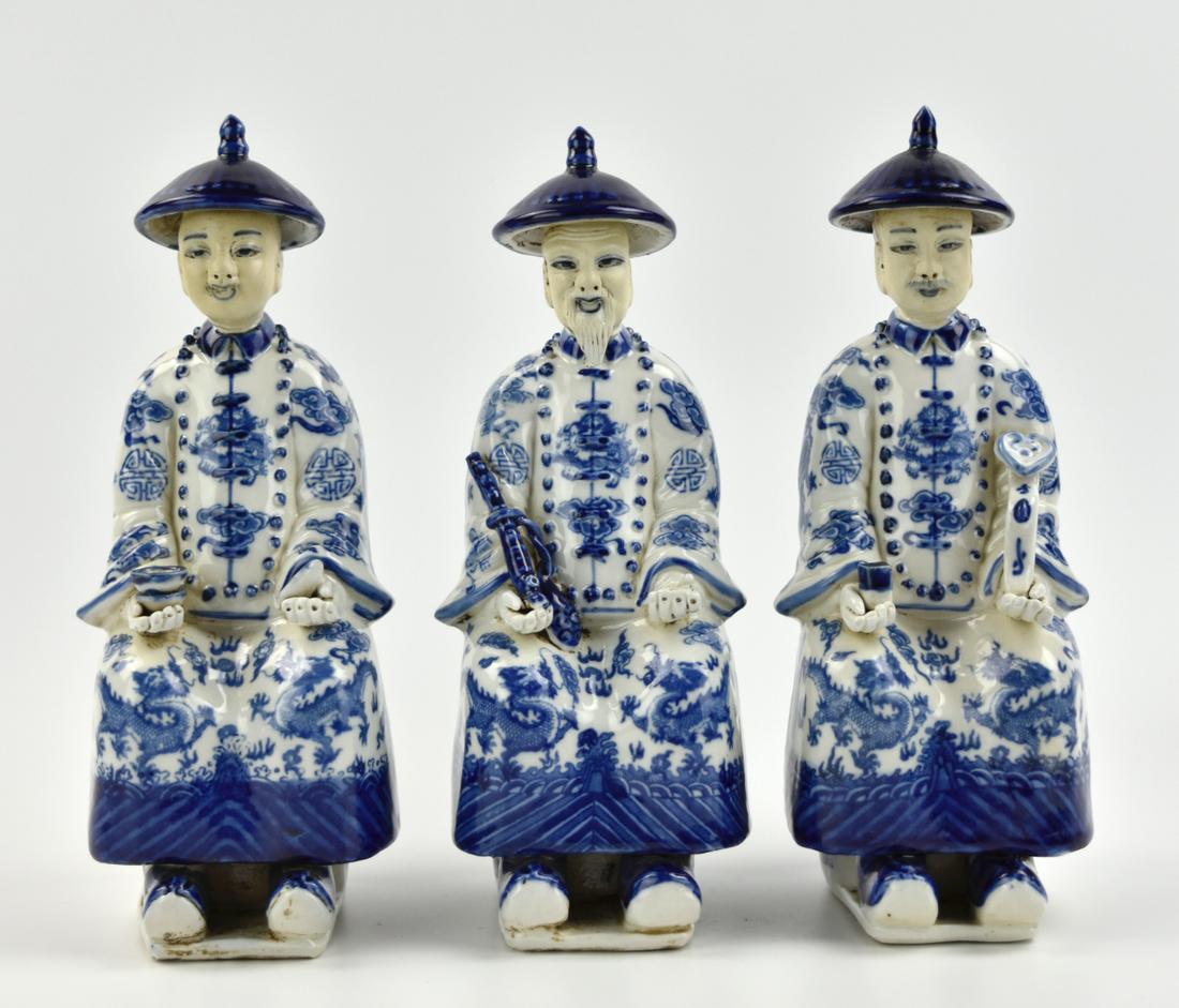 Group of Three Chinese Blue & White Figures, ROC P (1 of 13)
