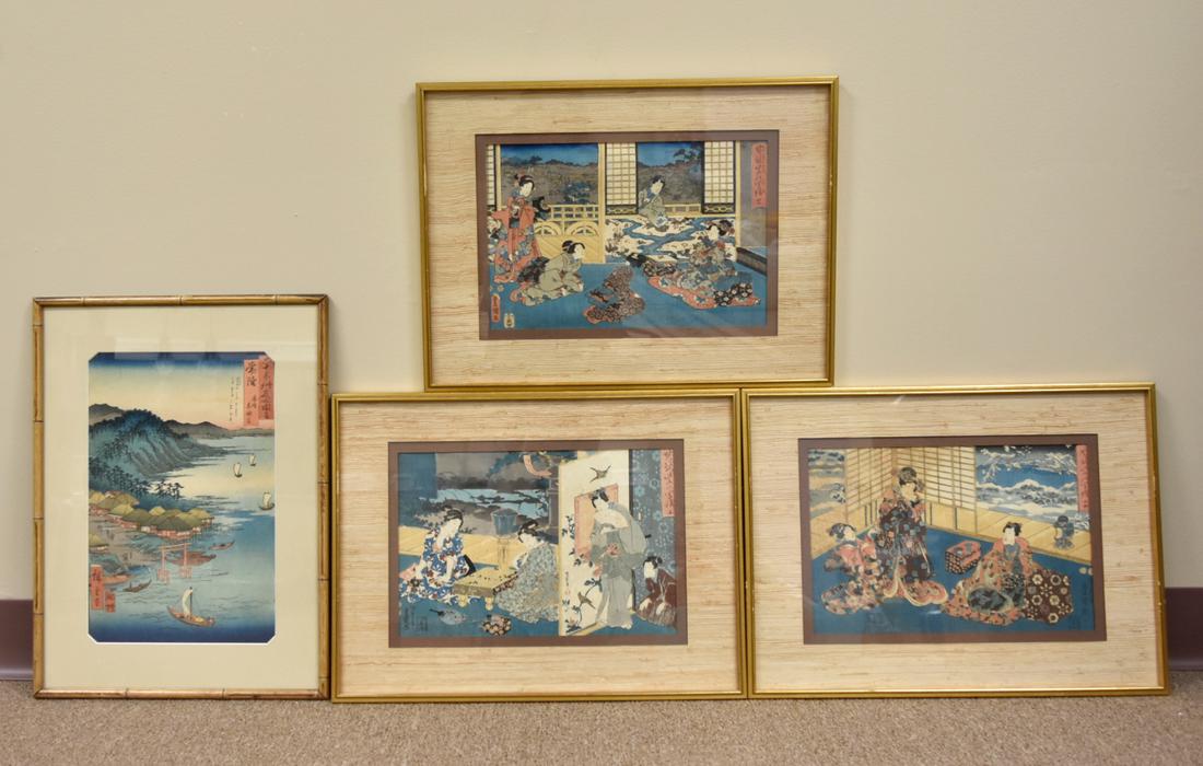 4 Japanese Woodblock Painting (1 of 11)