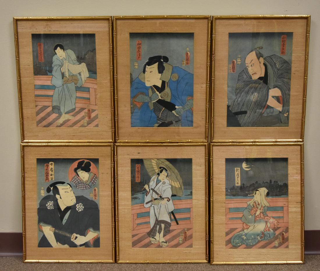 6 Japanese Woodblock Paintings (1 of 11)