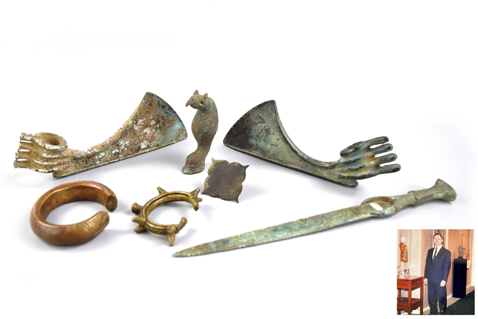 Group of 7 Chinese Antique Bronze Antiquities (1 of 9)