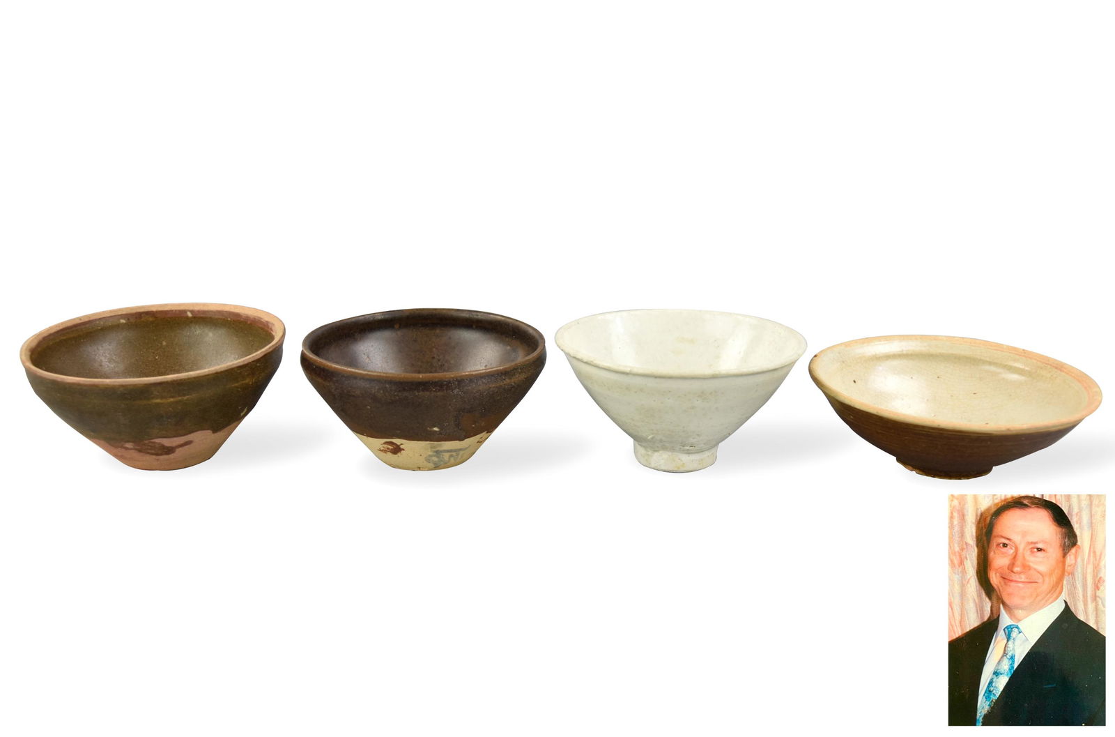 Group of 4 Chinese Tea Bowl, Song Dynasty (1 of 12)