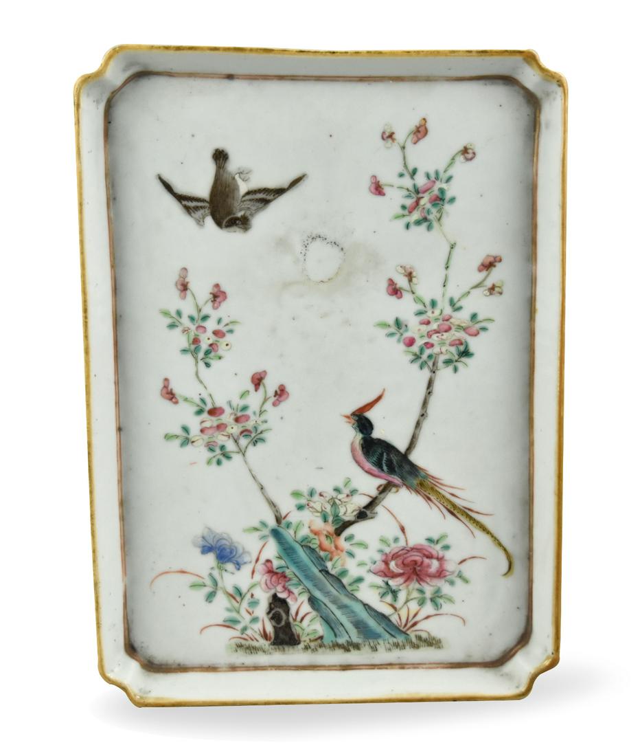 Chinese Famille Rose Rectangular Tray,19th C. (1 of 9)