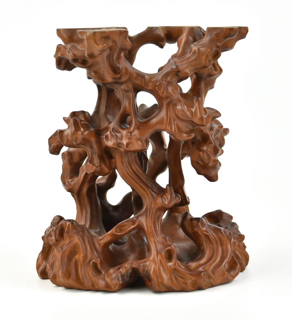 Fine Carved Chinese Boxwood Stand (1 of 8)