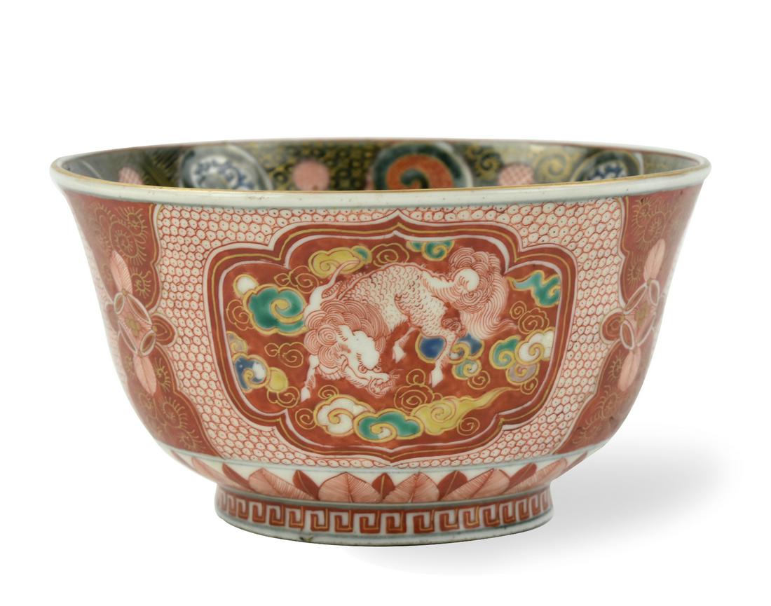 Large Japanese Kutani Bowl, Meiji Period (1 of 13)
