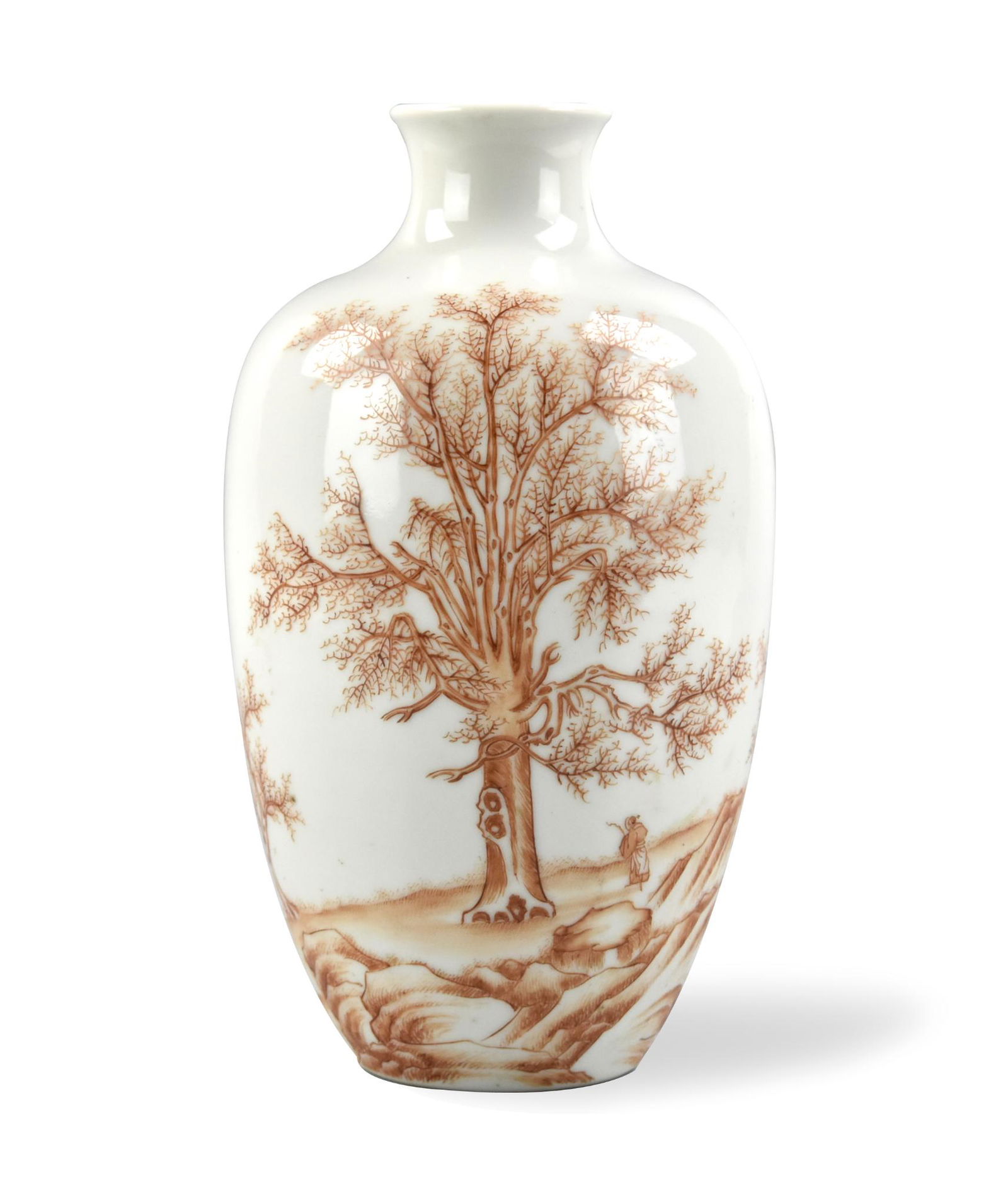 Chinese Iron Red Glazed Vase w/ Tree, 20th C. (1 of 10)