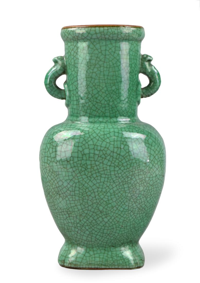 Chinese Green Ge Glazed Vase ,19th C. (1 of 10)