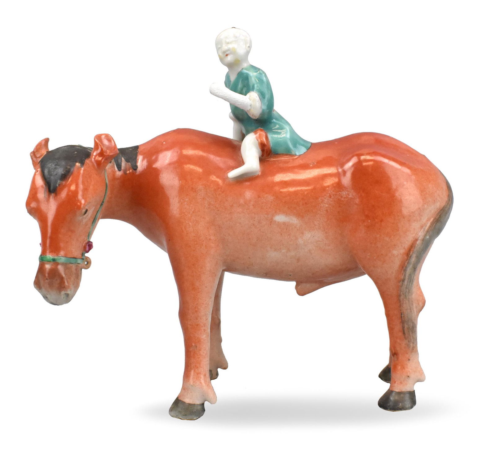 Chinese Porcelain Figure Boy Riding Horse,18th C. (1 of 12)