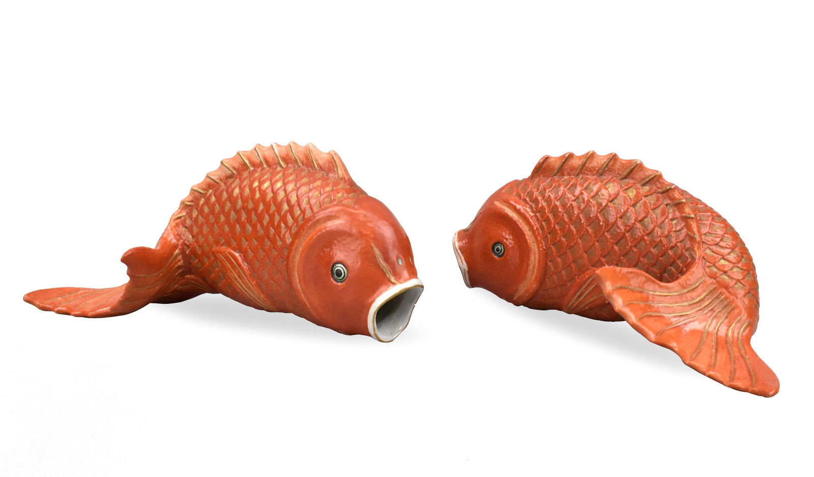 Pair Chinese Porcelain Carp Wall Vases,18th C. (1 of 13)