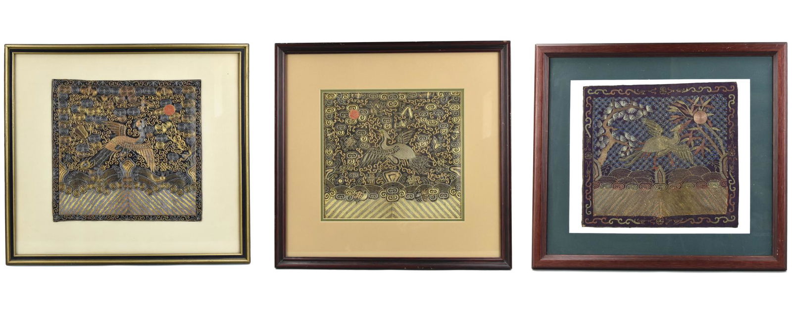 3 Chinese Framed Embroidery Silk "Buzi",Qing D. (1 of 17)