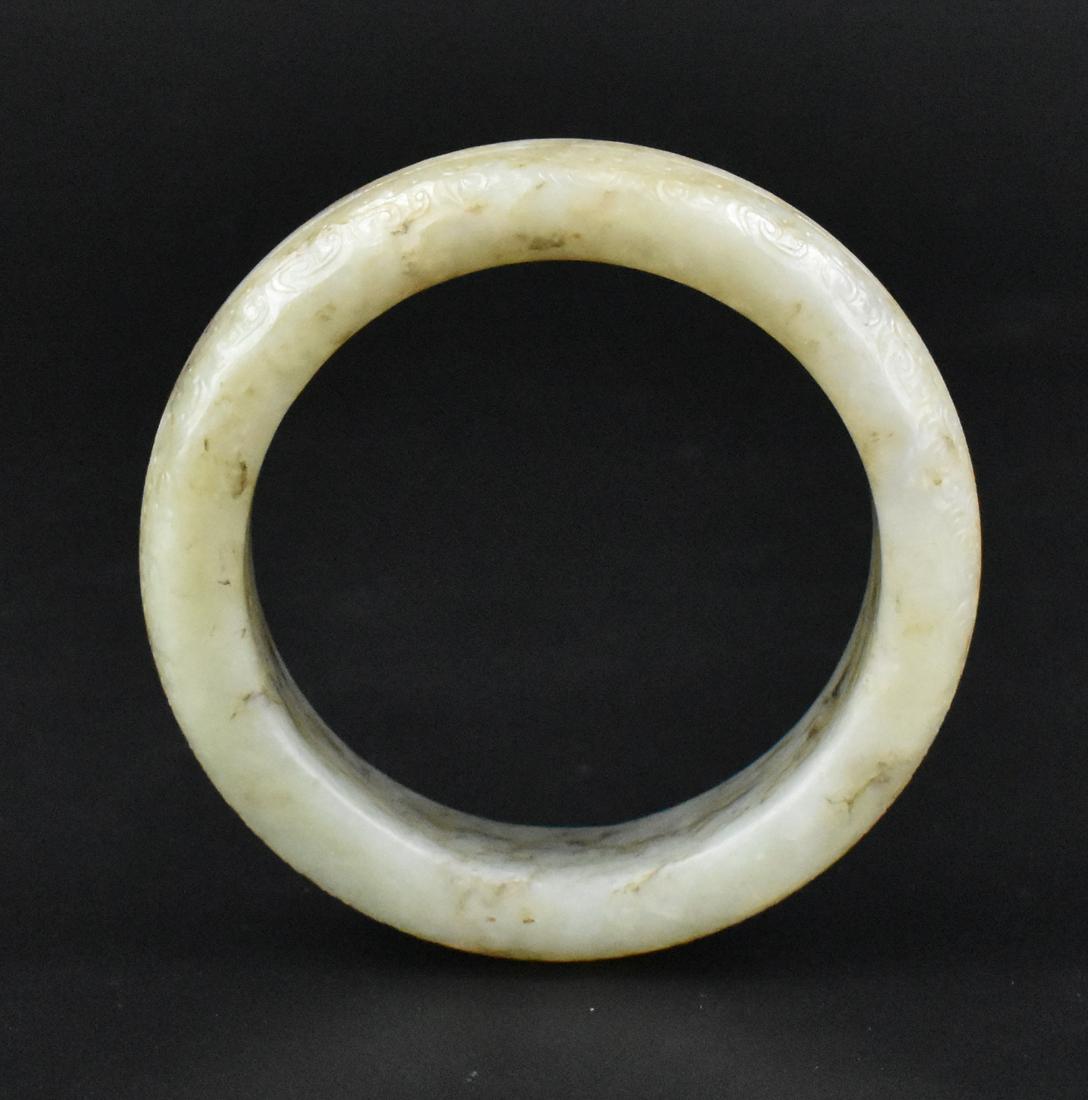 Chinese Greyish White Jade Bangle, Qing Dynasty (1 of 7)