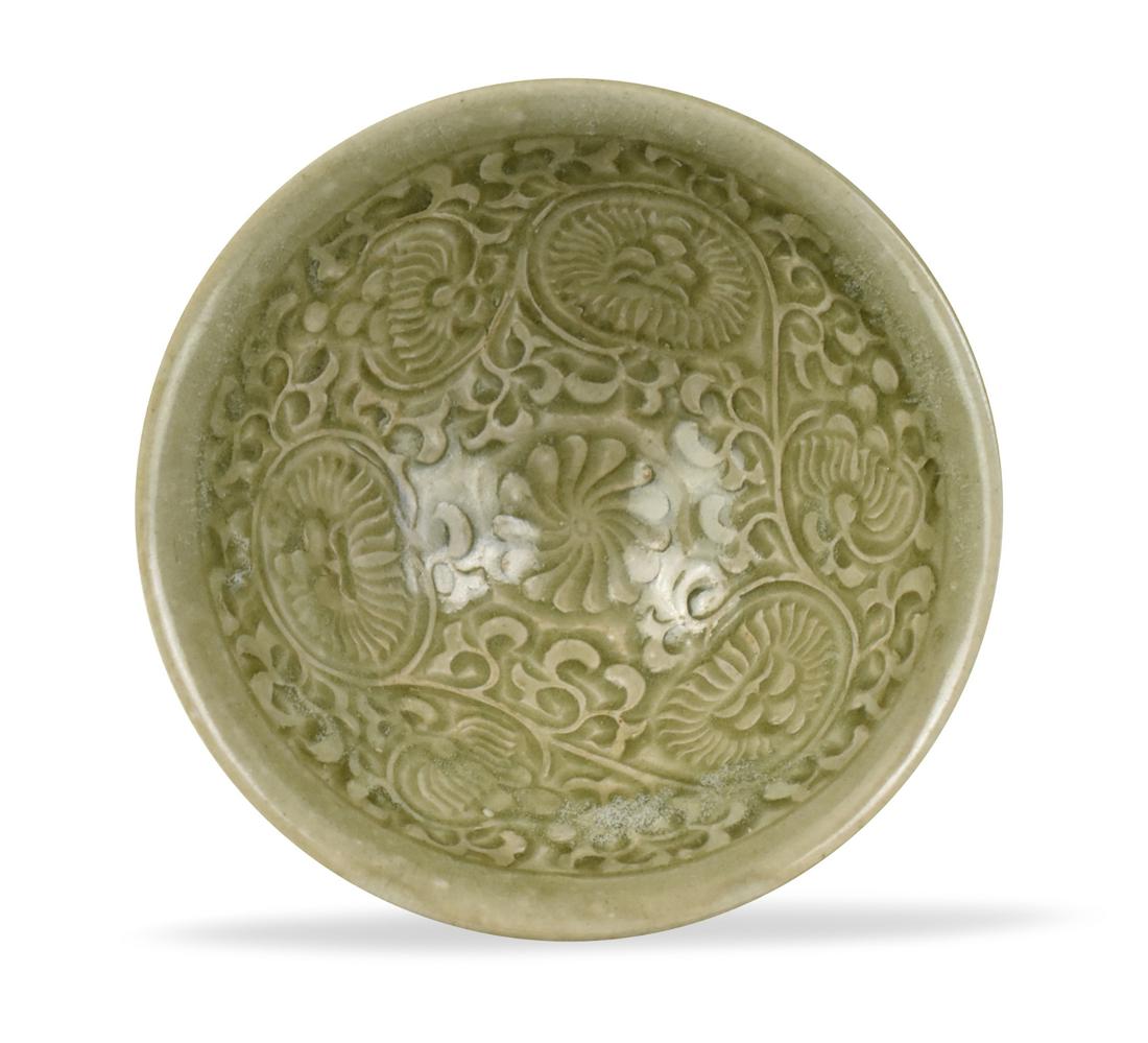 Chinese Yaozhou Ware Chrysanthemum Bowl, Song D. (1 of 10)
