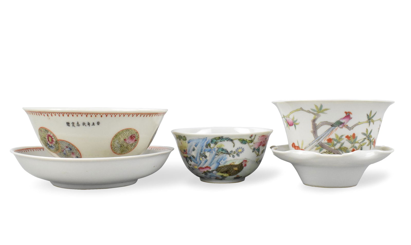 Set of 5 Famille Rose Cup Set & Bowl, ROC Period (1 of 16)