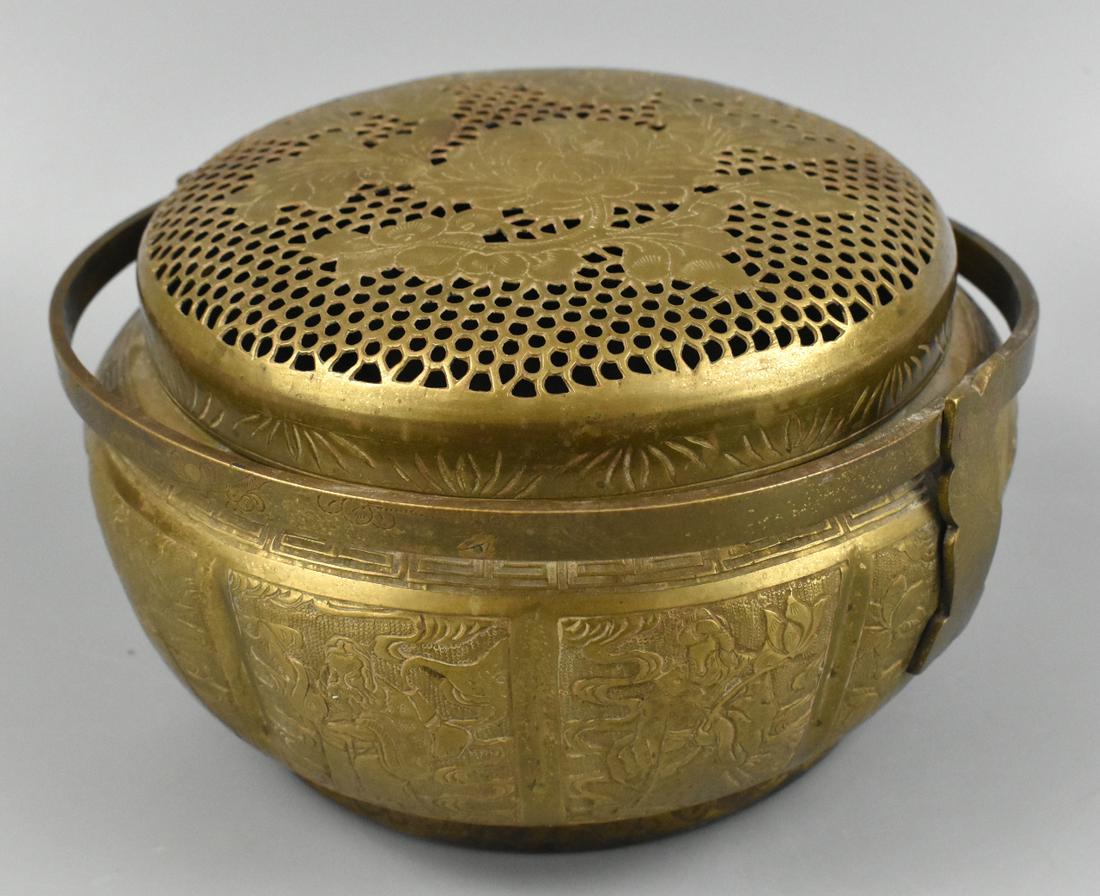 Chinese Bronze Hand Warmer w/ 8 Immortals,Qing D. (1 of 13)