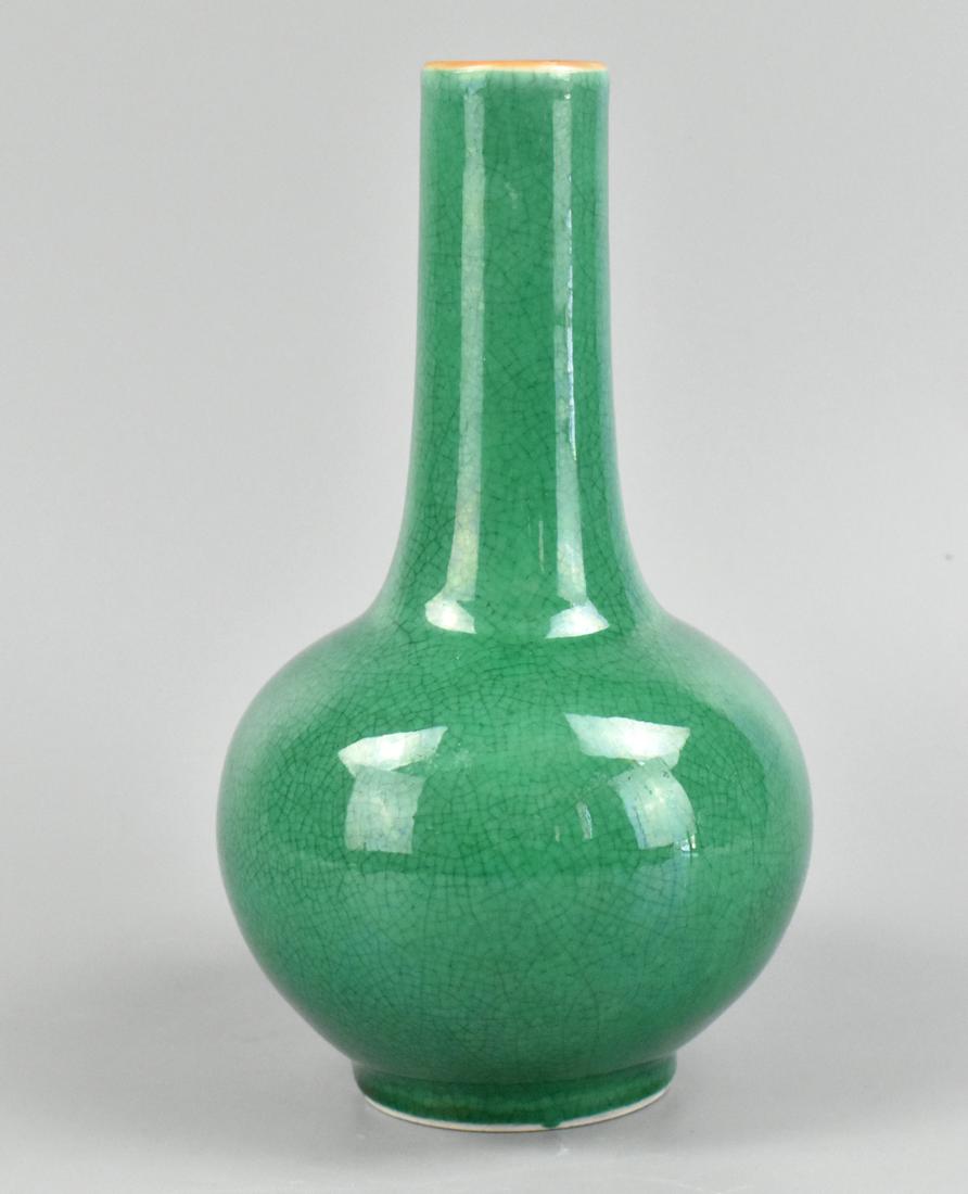 Chinese Green Ge Glaze Globular Vase, 20th C. (1 of 9)