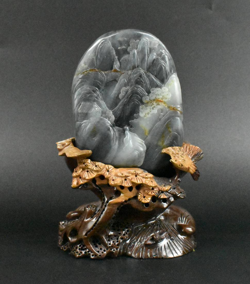 Chinese Finely Jade Carved Boulder on Stand,Qing D (1 of 17)