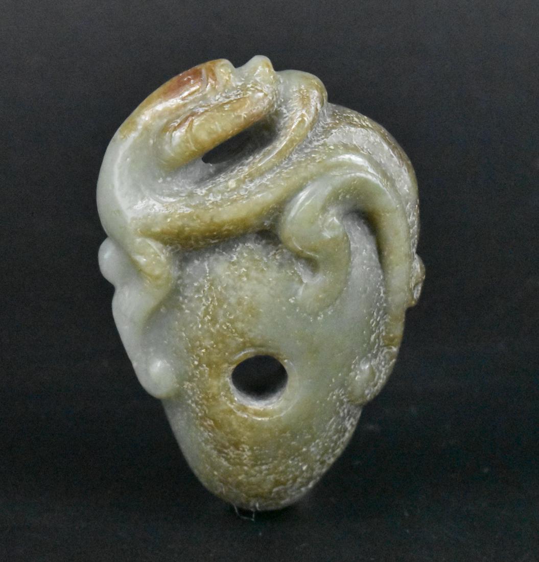 Chinese Jade Carving Toggle w/Chi-Dragon,Ming D. (1 of 5)