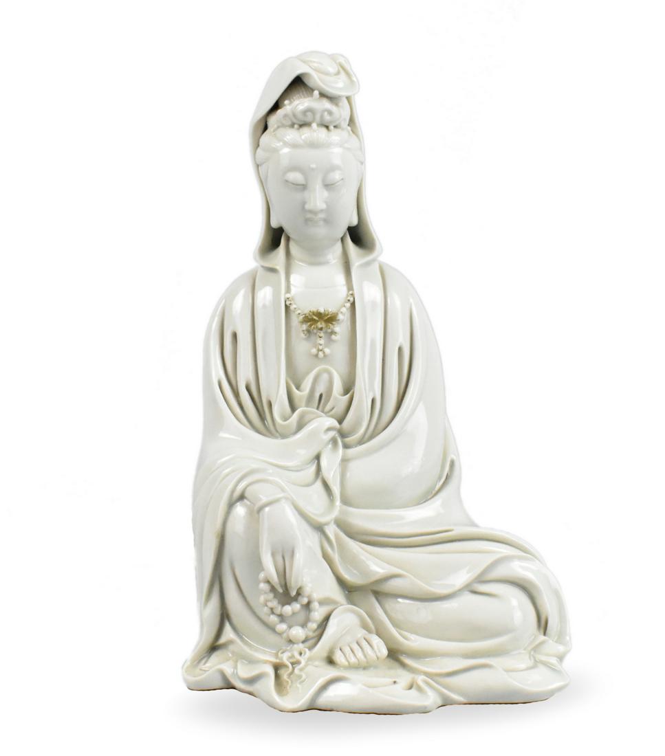 Chinese Blanc De Chine Guanyin Figure, Qing D. (1 of 12)