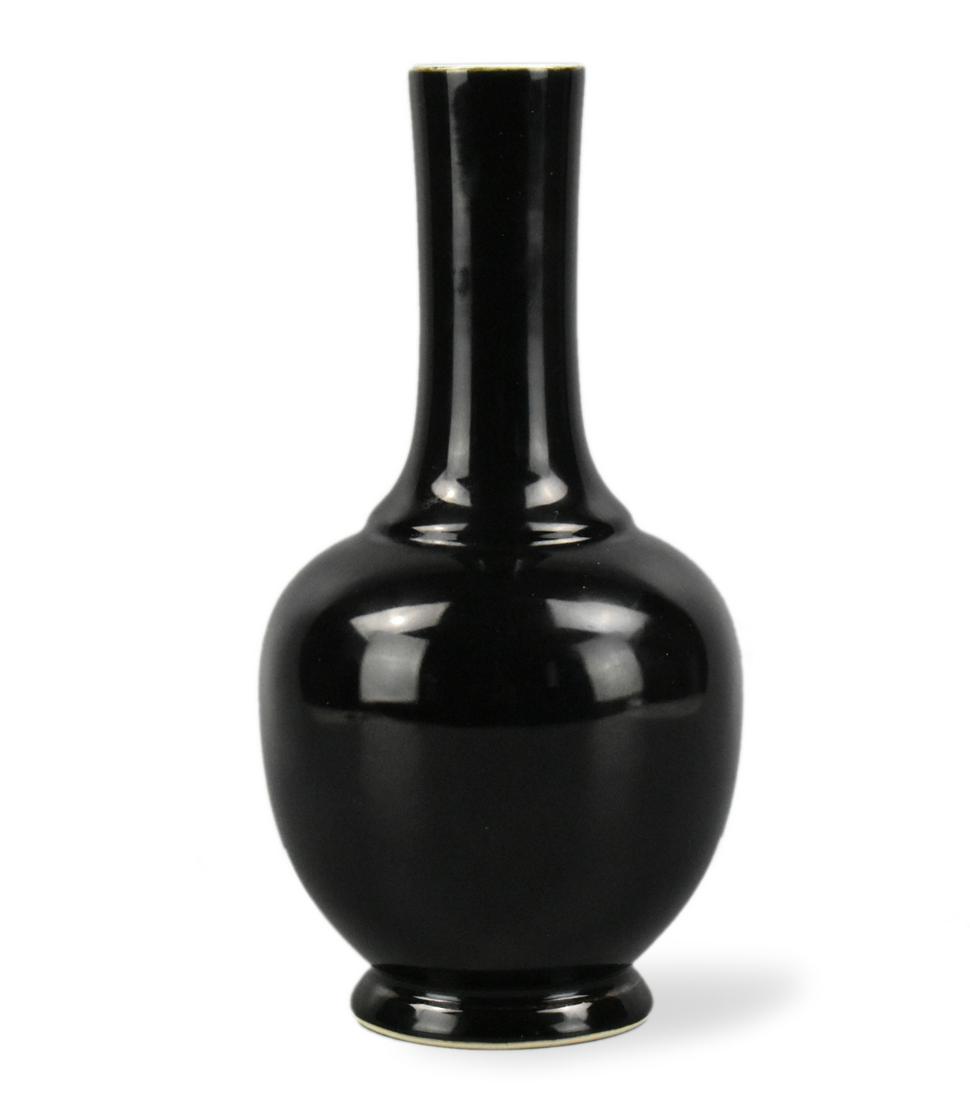 Chinese Mirror Black Glazed Vase,19th C. (1 of 11)