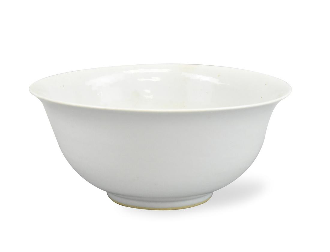 Large Chinese White Glazed Bowl, 19th C. (1 of 10)