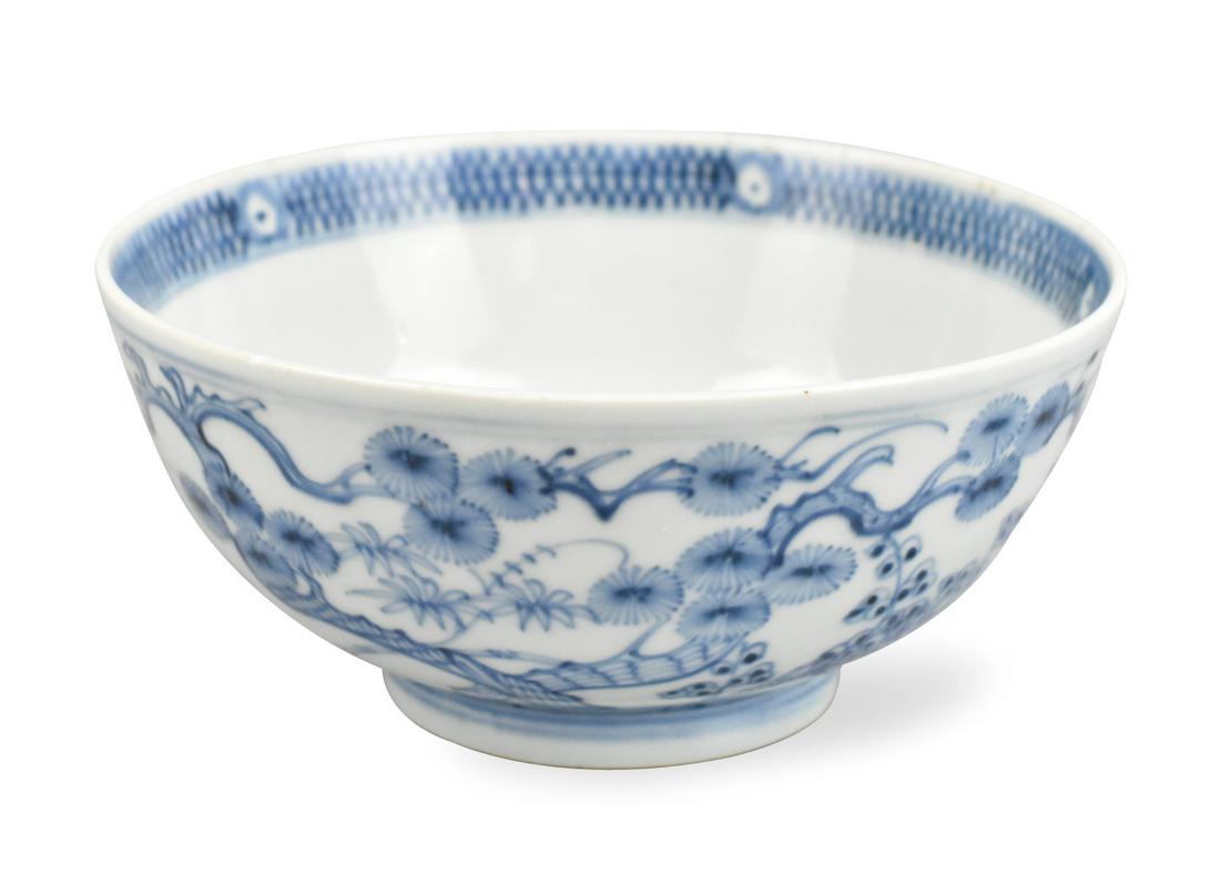 Chinese B & W Bowl w/3 Winter Friend,Kangxi Period (1 of 12)