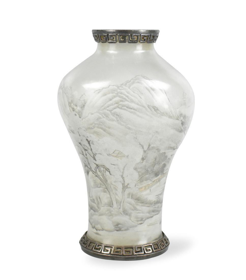 Chinese Reverse Painting Peking Glass Vase,19th C. (1 of 15)