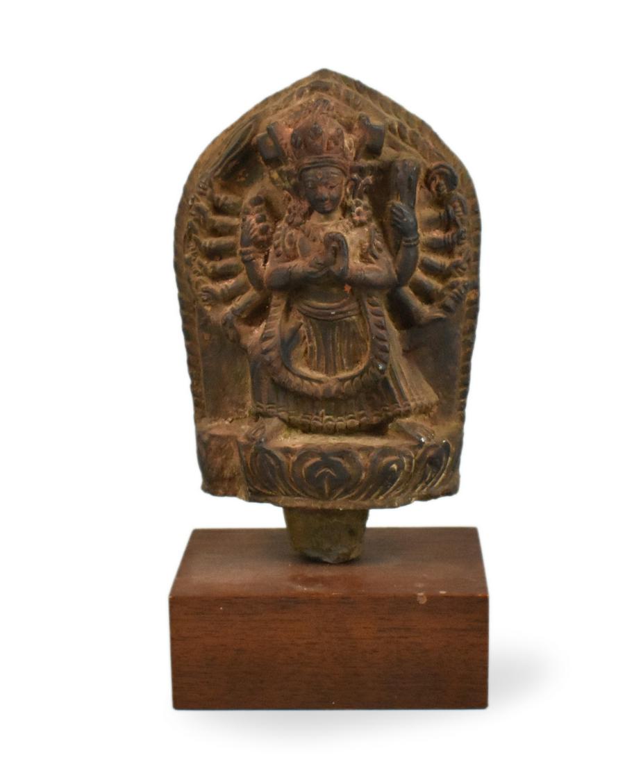Tibetan Stone Carved Buddha w/ Multi Hands, 17th C (1 of 13)