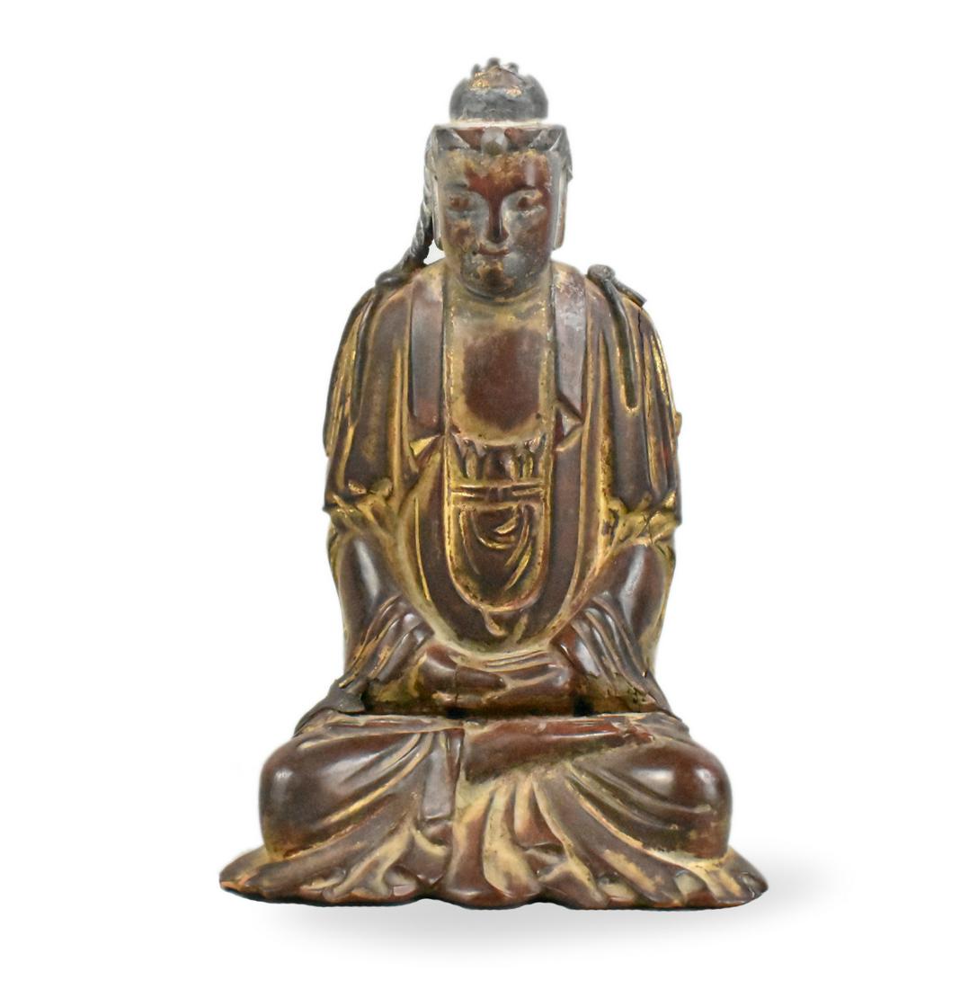 Chinese Gilt Lacquer Wooden Guanyin Figure,Ming D. (1 of 12)