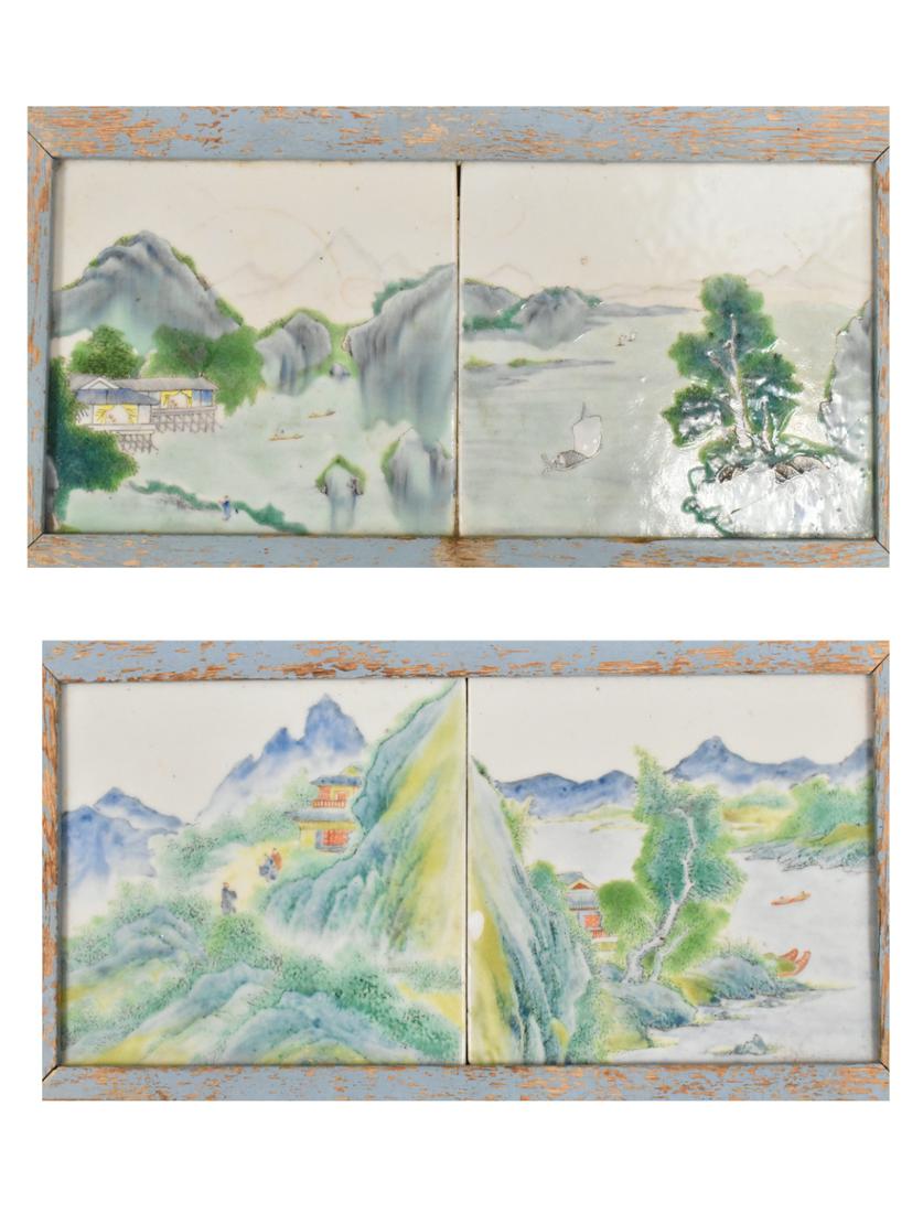 2 Chinese Side Table& 4 Famille Rose Panels,19th C (1 of 17)