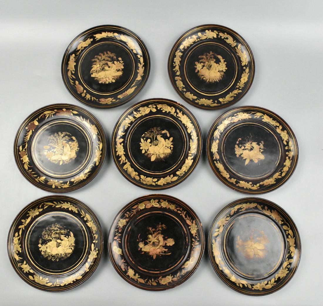 Group of 8 Chinese Gilt Lacquered Plate,20th C (1 of 11)