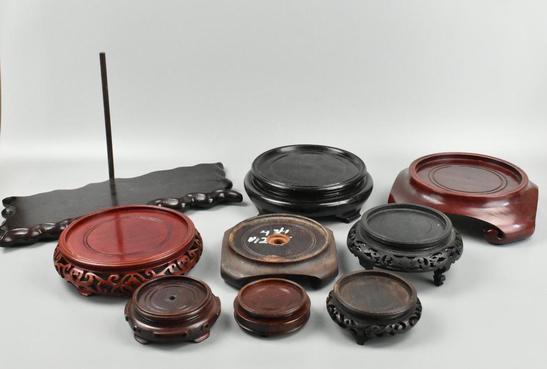Group of 10 Chinese Wooden Stands (1 of 7)