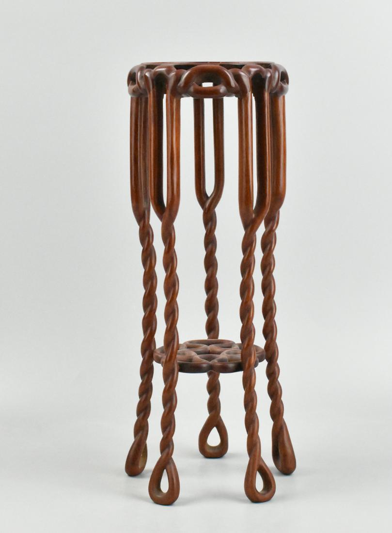 Large Chinese Wood Stand with Twisted Leg (1 of 6)