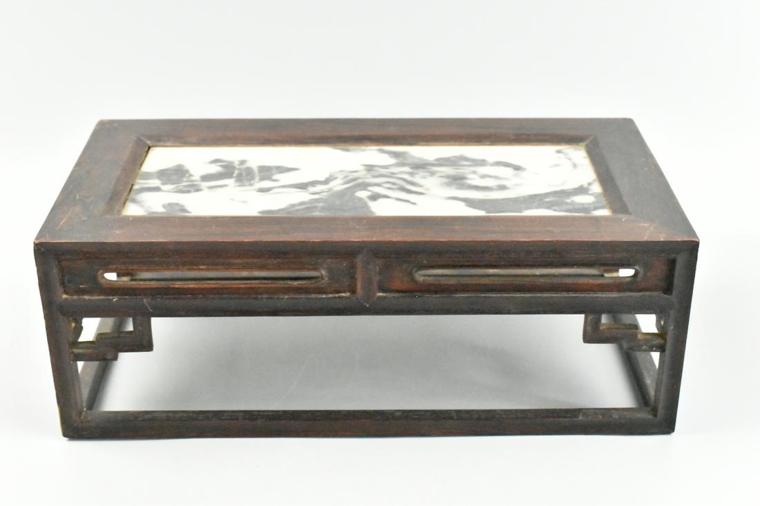 Chinese Hardwood Stand with Marble Top,Qing D. (1 of 10)