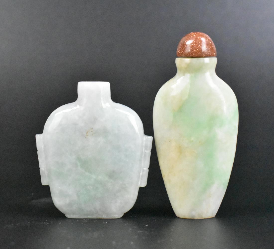 2 Chinese Jadeite Carved Snuff Bottles,QIng D. (1 of 11)