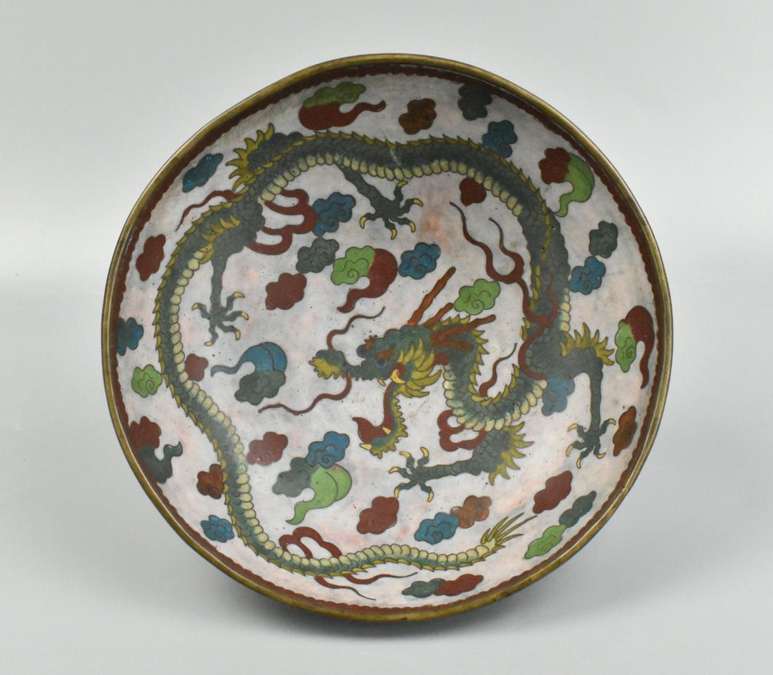 Chinese Cloisonne Bowl With Dragon,19th C (1 of 12)