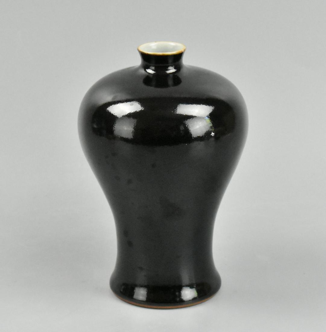 Chinese Black Glazed Mei Vase,19/20th C. (1 of 10)