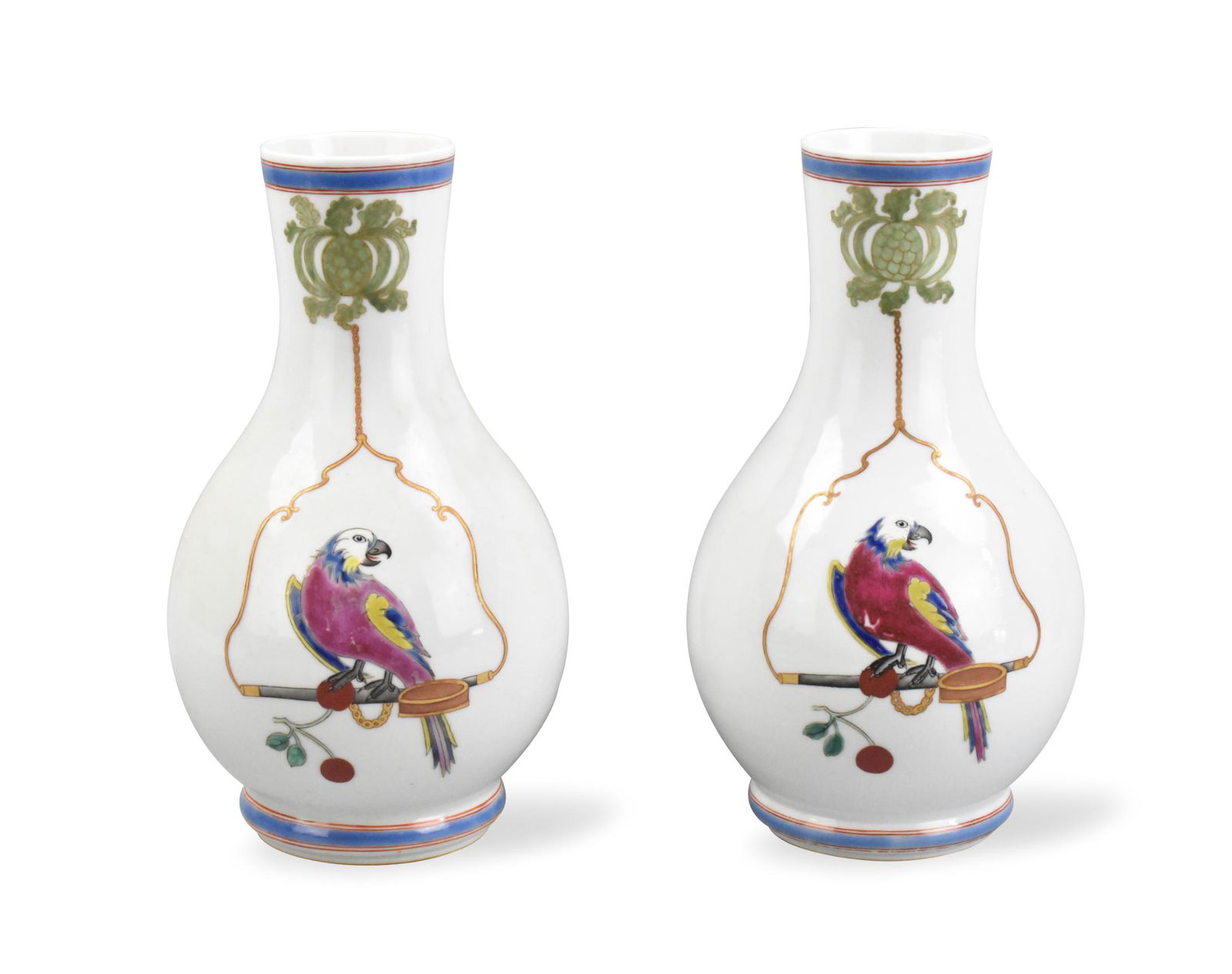 Pair of Chinese Export Vases w/ Parrots, 19th C. (1 of 11)