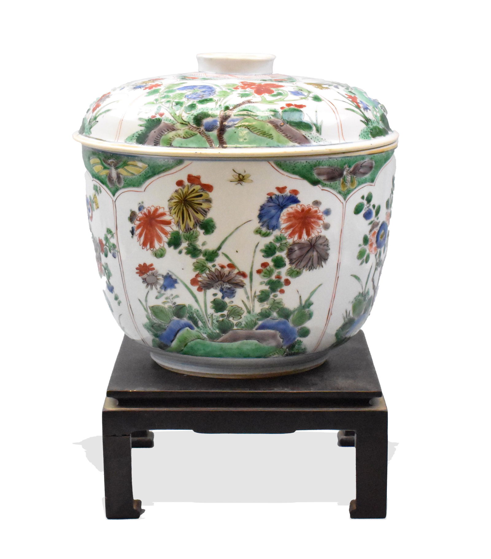 Chinese Famille Verte Covered Jar& Stand ,Kangxi P (1 of 17)