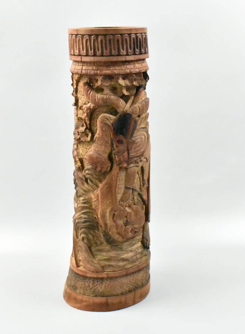 Japanese bamboo Vase w/ Samurai,Meiji Period Nov 10, 2022 Tenmoku