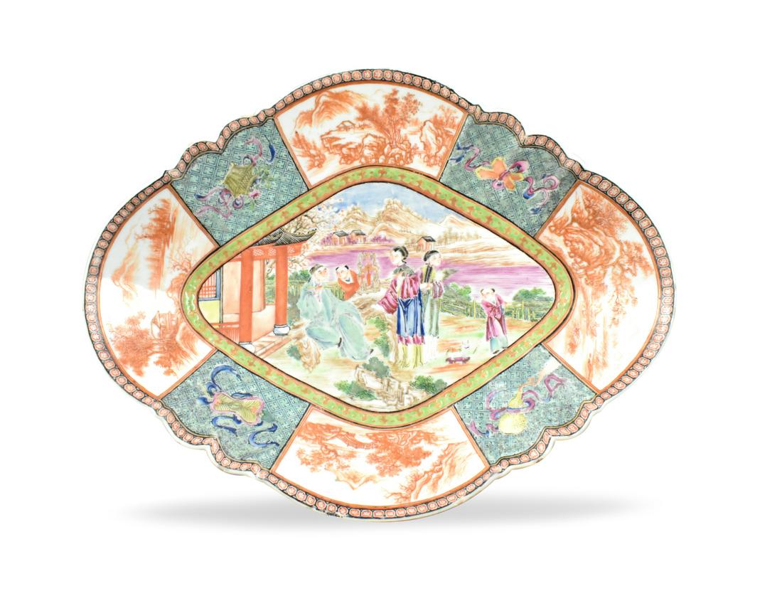 Large Chinese Canton Enameled Stem Plate,19th C. (1 of 12)