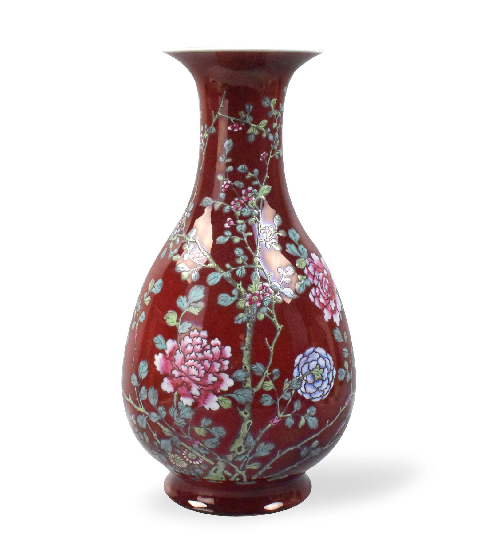 Chinese Langyao Red Glazed Enameled Vase, 19th C. (1 of 11)