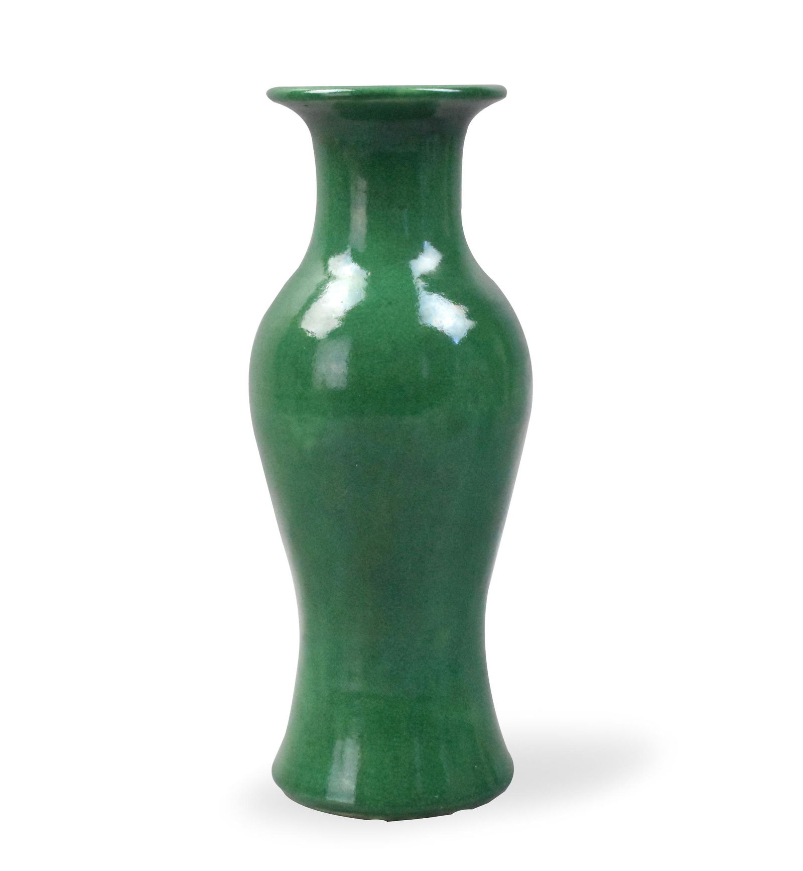 Chinese Ge Type Green Glazed Vase, 19th C. (1 of 8)