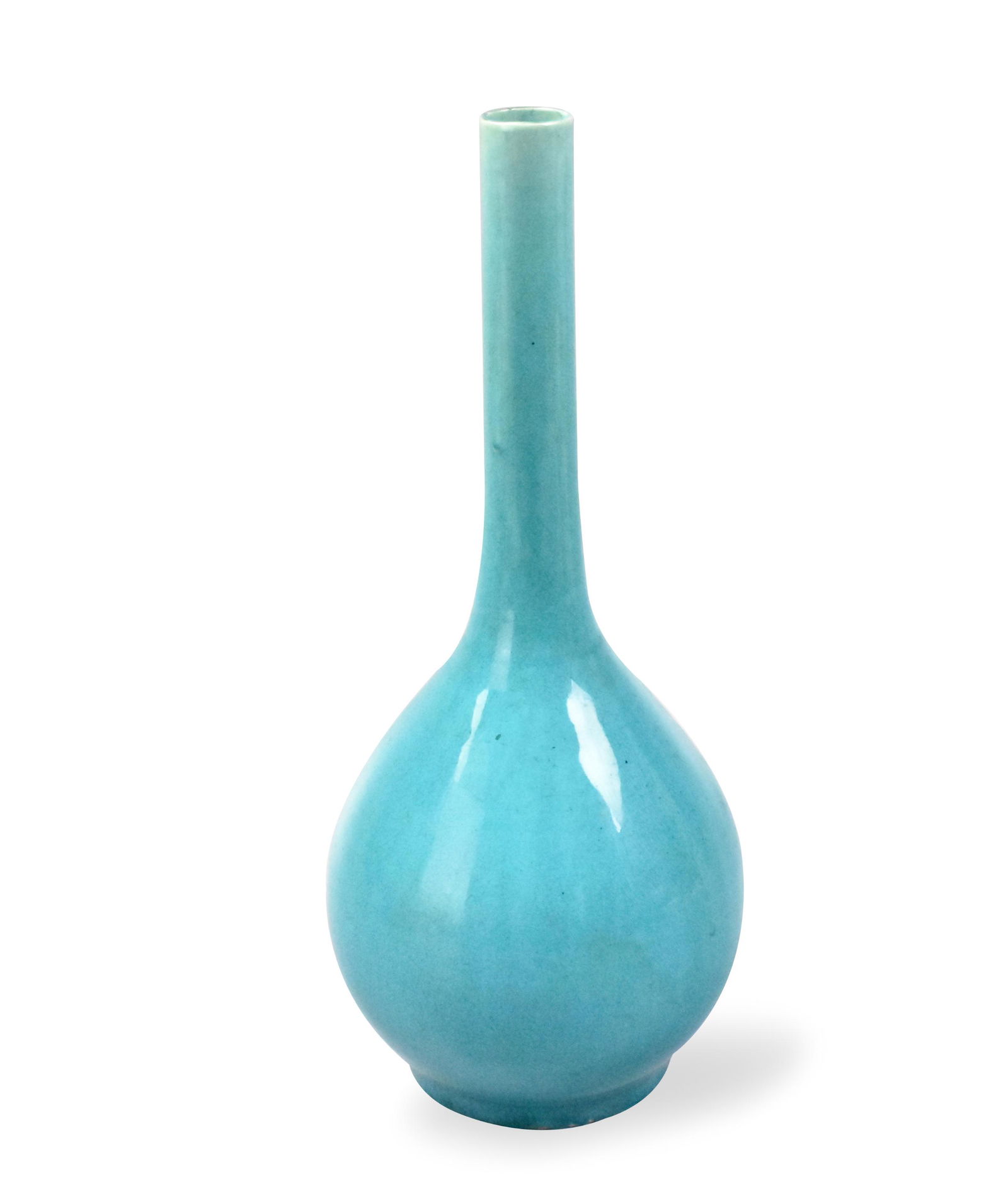 Chinese Peacock Glazed Long Neck Vase,ROC Period (1 of 8)