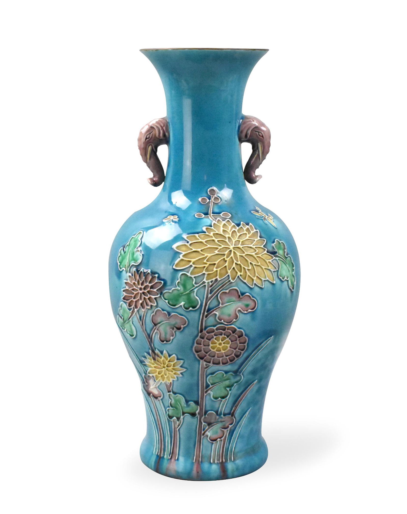 Chinese Peacock Sancai Glazed Vase,19th C. (1 of 11)