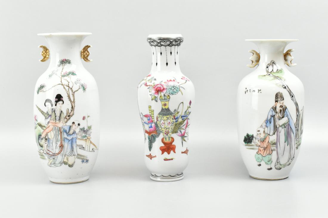 3 Chinese Famille Rose Vases, ROC Period (1 of 12)