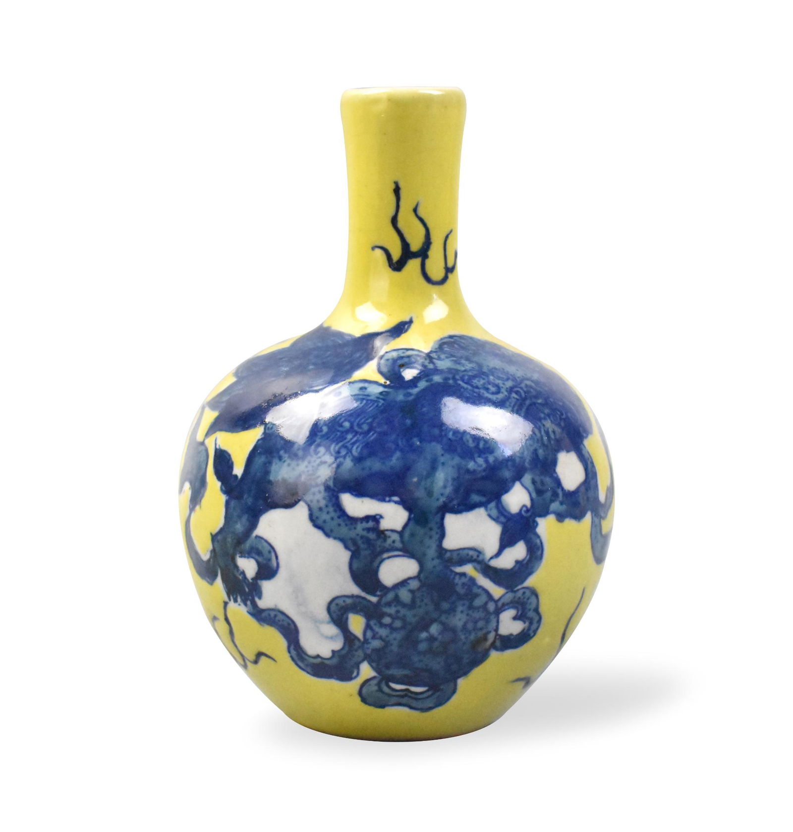Chinese Yellow Ground B & W Globular Vase (1 of 9)