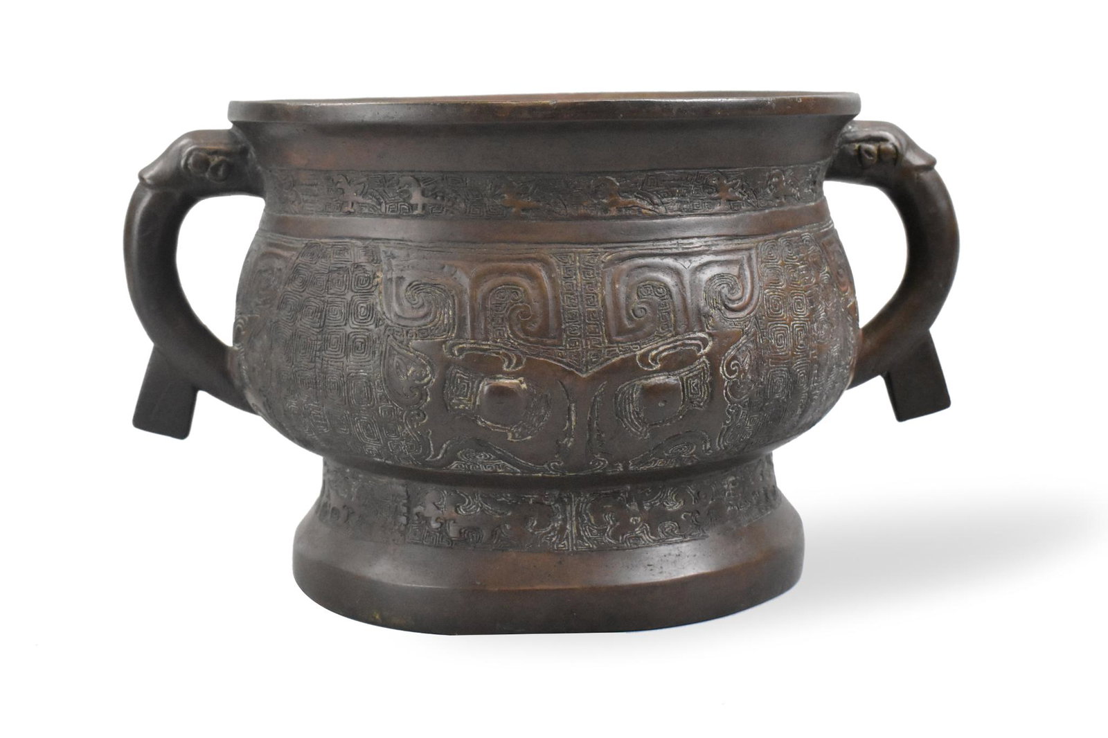 Large Chinese Archaistic Bronze Censer, Qing D. (1 of 8)